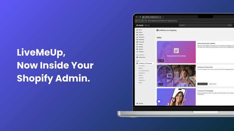 LiveMeUp is Now Directly Inside your Shopify Admin