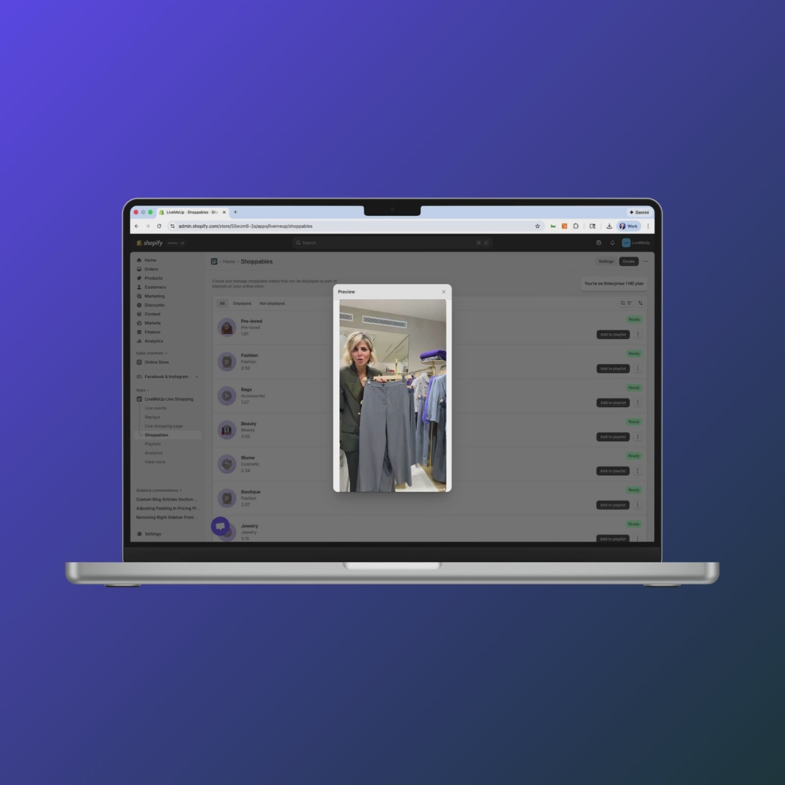 Shoppable Videos by LiveMeUp